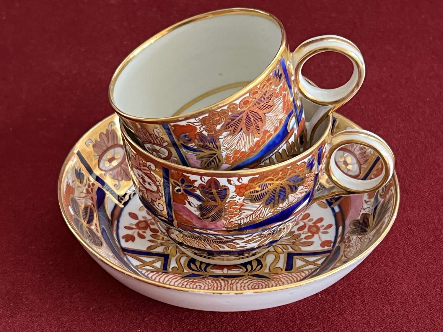 A Chamberlain Worcester Porcelain Trio c.1802-1810 in pattern 240