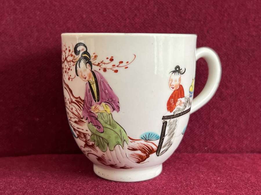 An early Worcester Porcelain Mandarin Pattern Coffee Cup c.1770