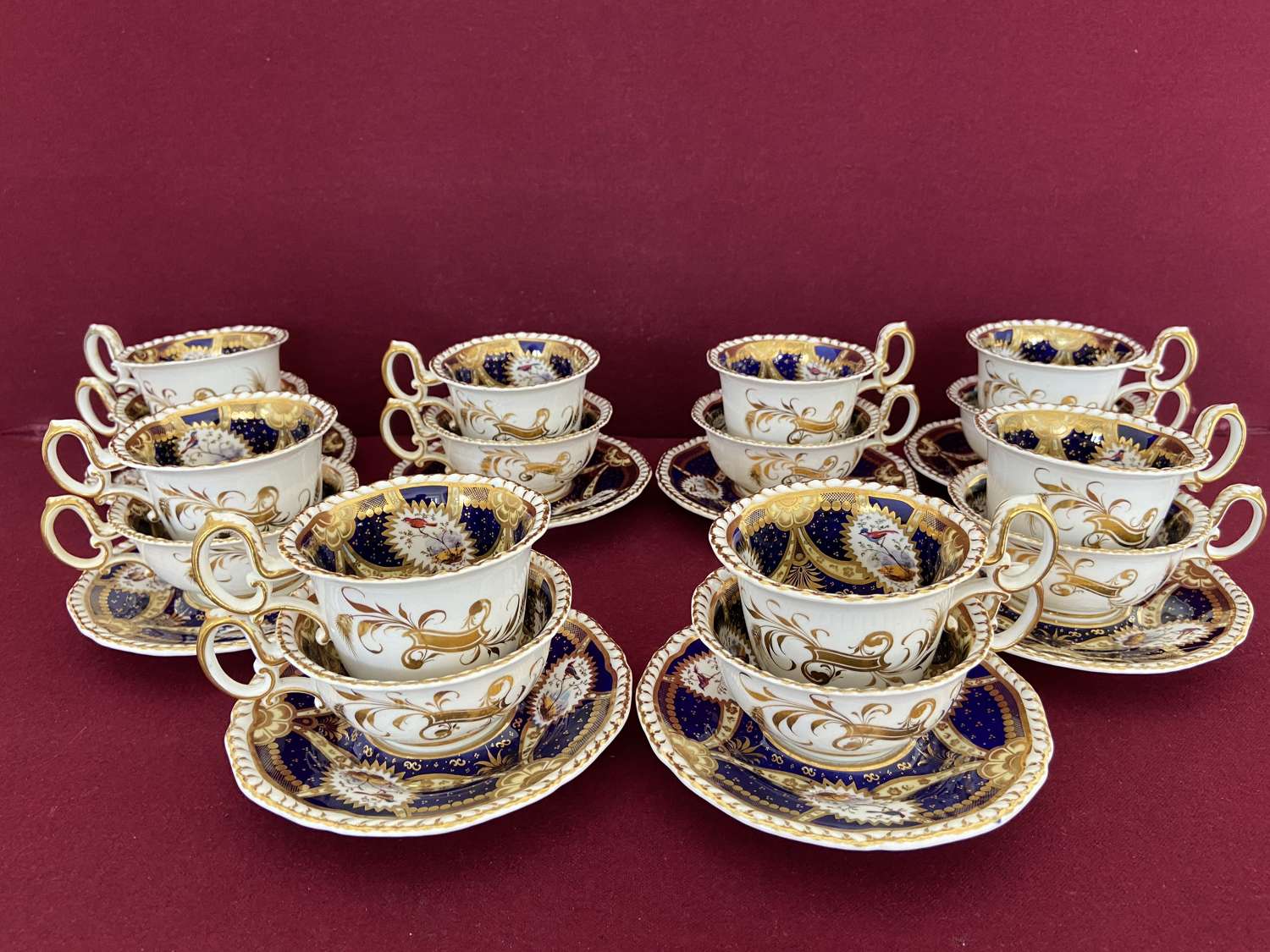 8 trios from a H & R Daniel tea service c.1826
