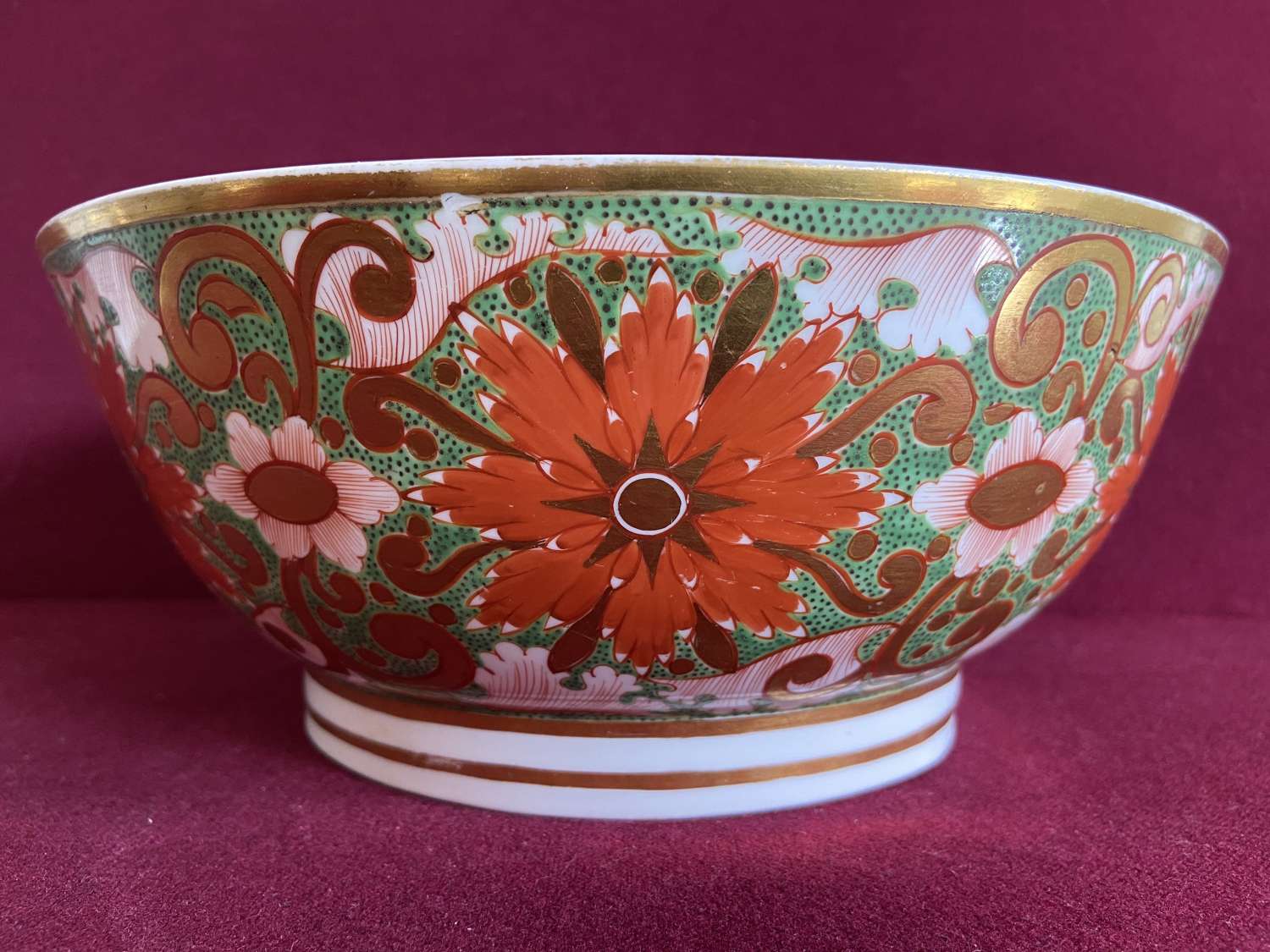 A Minton porcelain punch bowl c.1805-1810