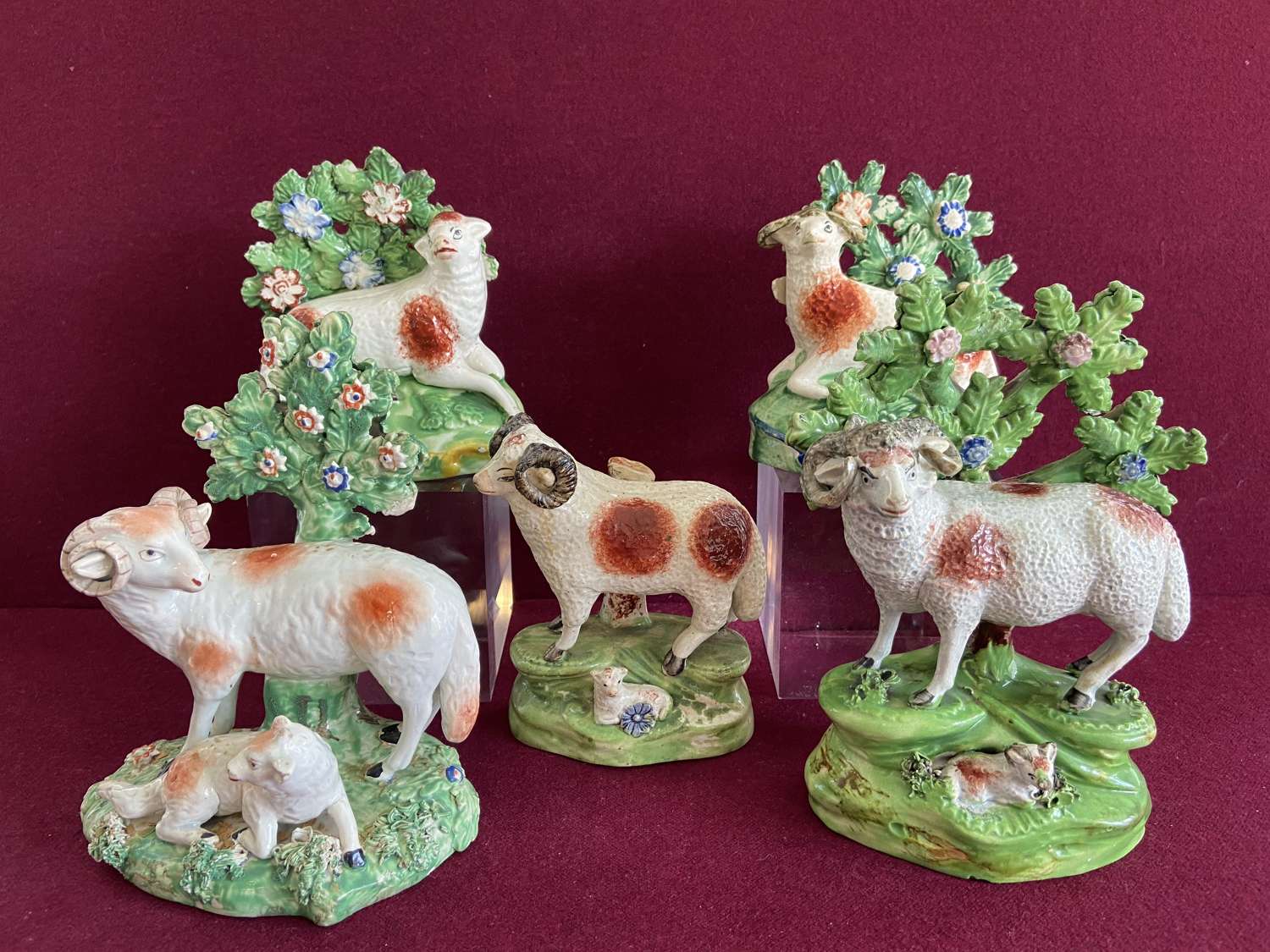 A selection of early 19th century Staffordshire pottery Ram's c.1820