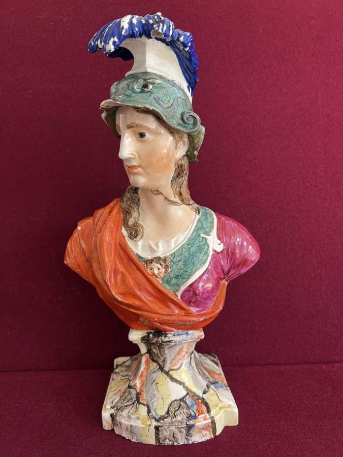 An Enoch Wood Pearlware Bust of Minerva c.1790-1800