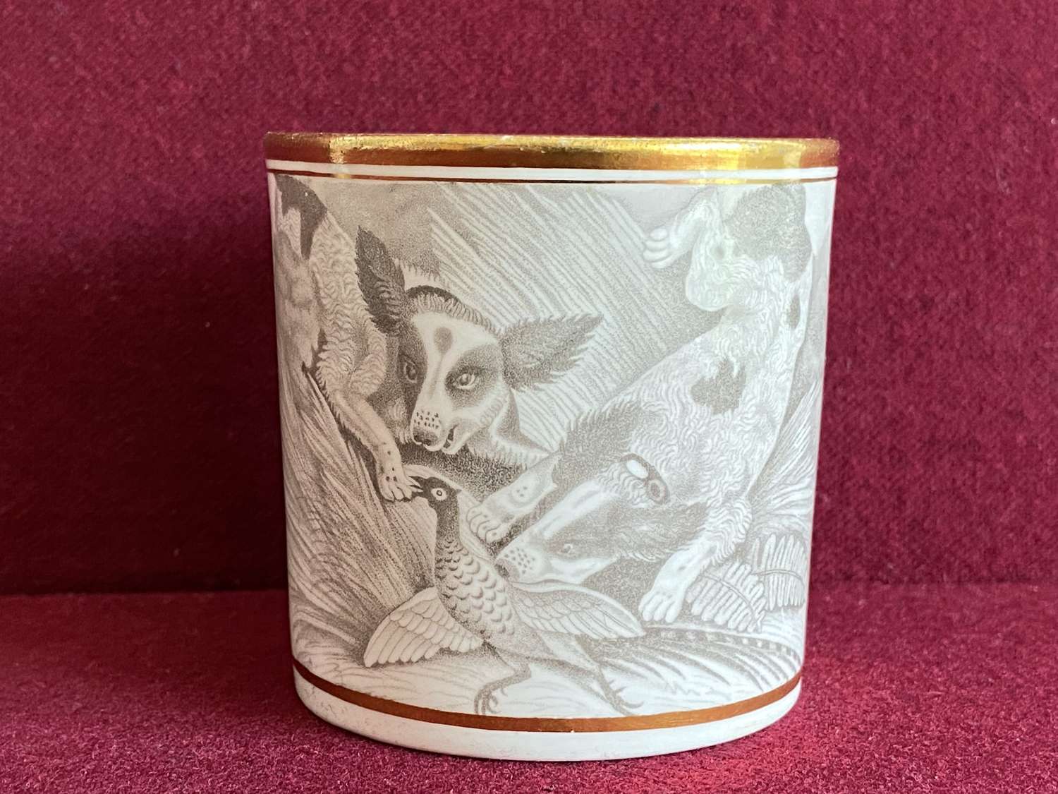 A Spode Bat Printed Coffee Can c.1800-1815