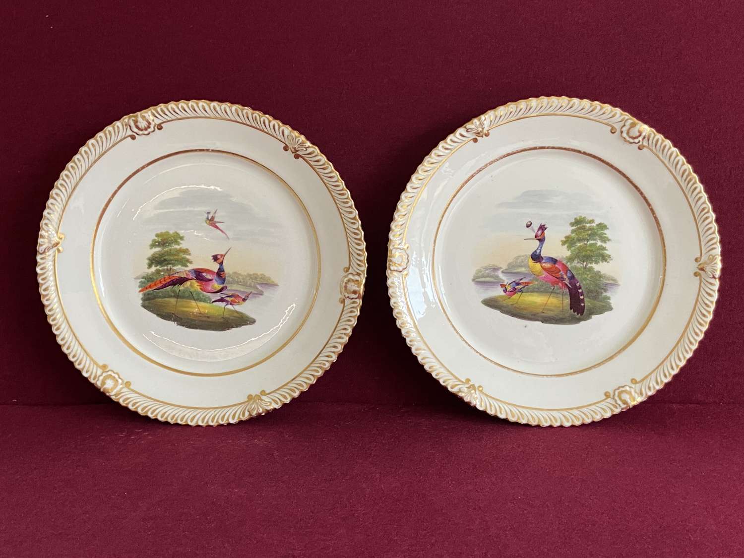 A pair of Grainger Lee & Co Worcester Dessert Plates c.1820