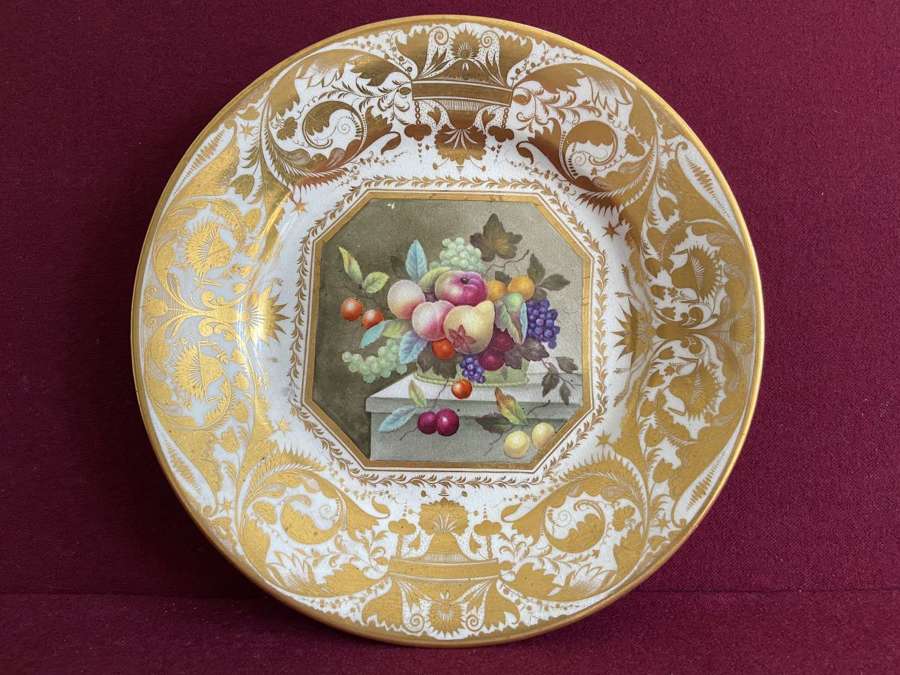 A Derby Porcelain Dessert plate decorated by Thomas Steel c.1815