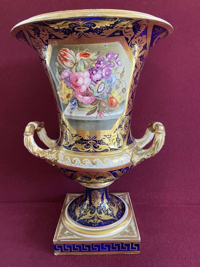A large Derby porcelain campana shaped vase c.1815