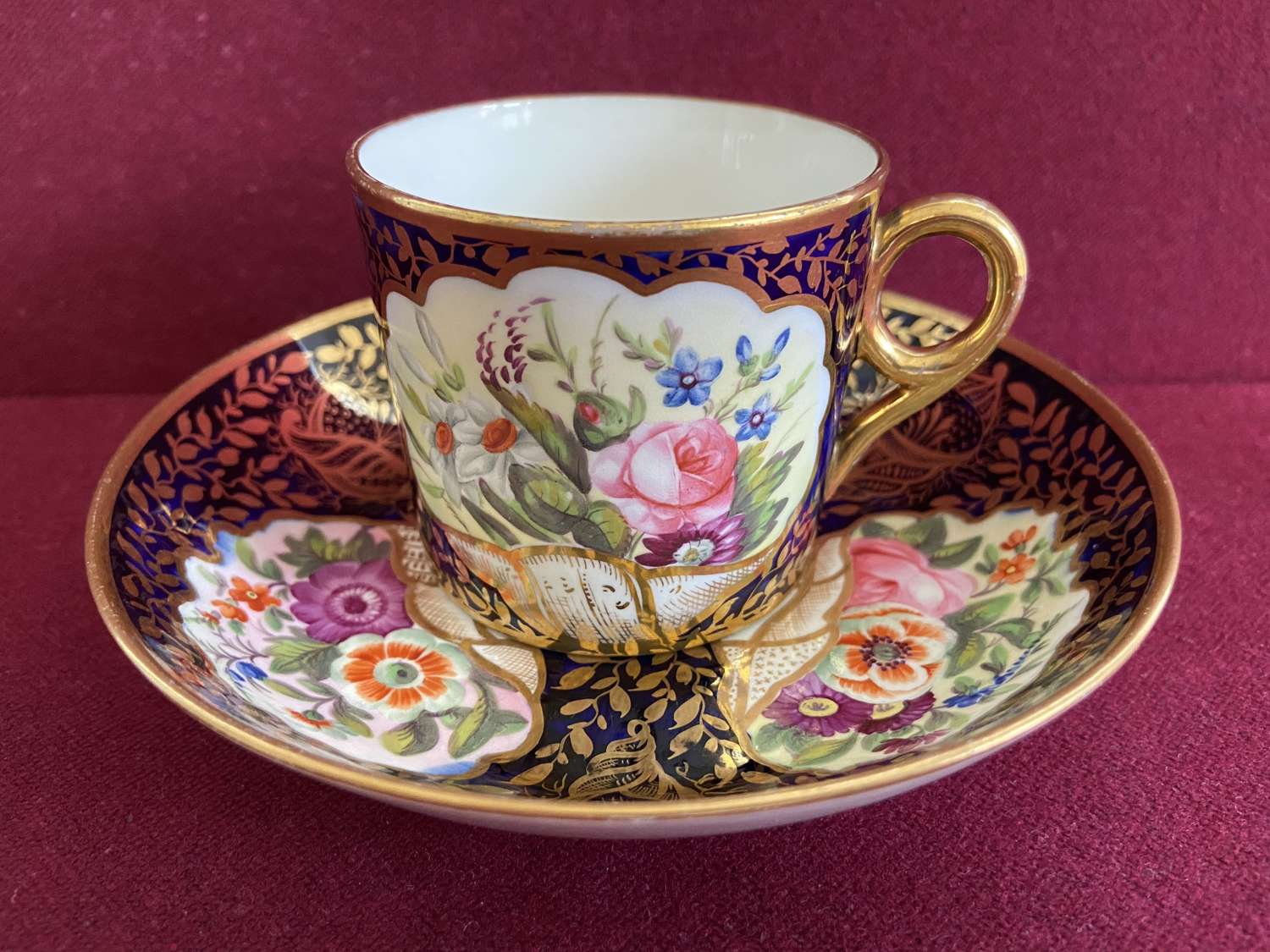 A Minton Porcelain Coffee Can & Saucer in pattern 780 c.1815