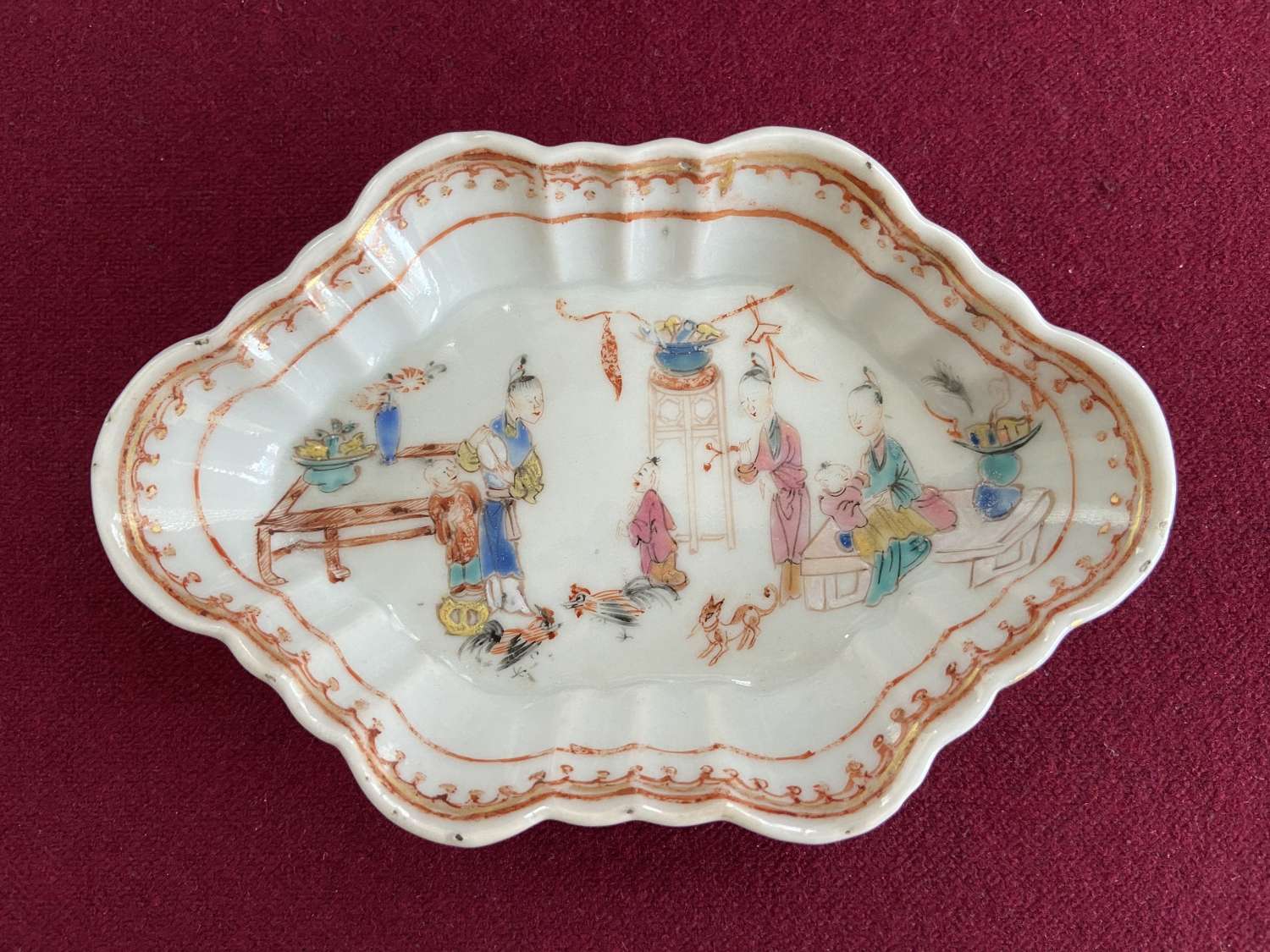 A Chinese Export Porcelain Spoon Tray/Rest c.1750