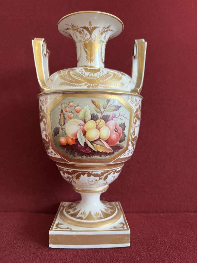 A rare Derby porcelain vase c.1815 decorated by Thomas Steele