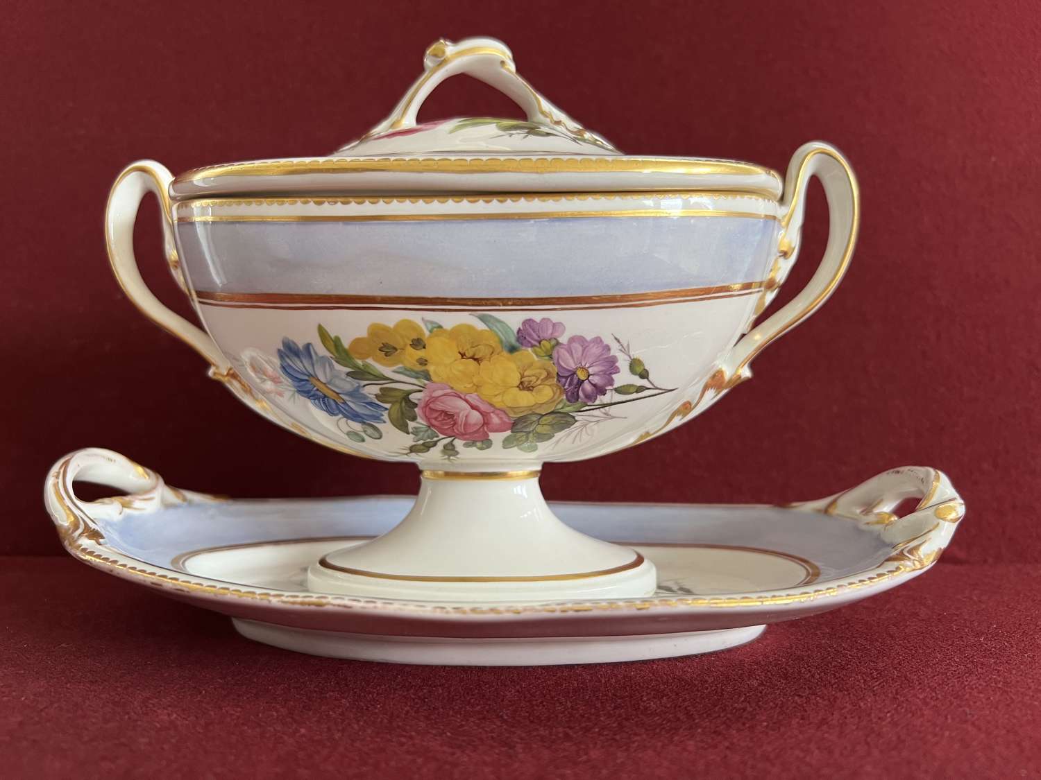 A rare Derby porcelain tureen c.1785 decorated by Edward Withers