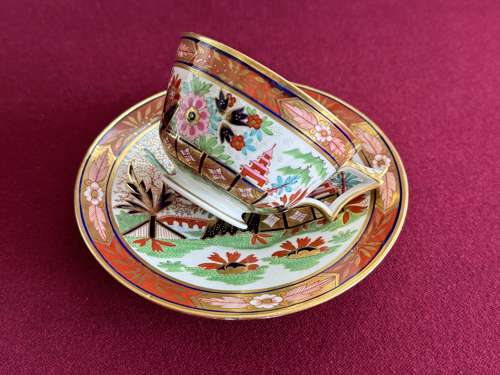 A Flight, Barr and Barr Worcester Porcelain Teacup & Saucer c.1815