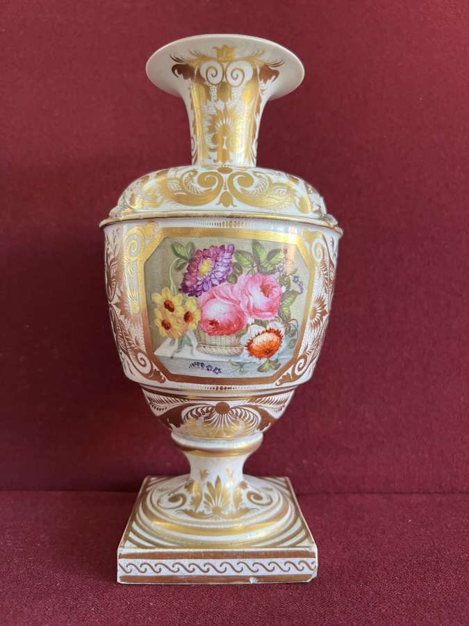 A Derby Porcelain Vase decorated by James Hill c.1815