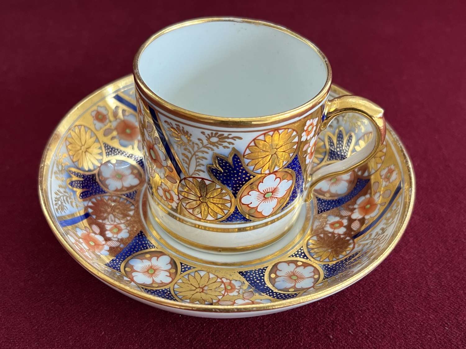 A fine and rare Herculaneum porcelain Coffee Can & Saucer c.1810