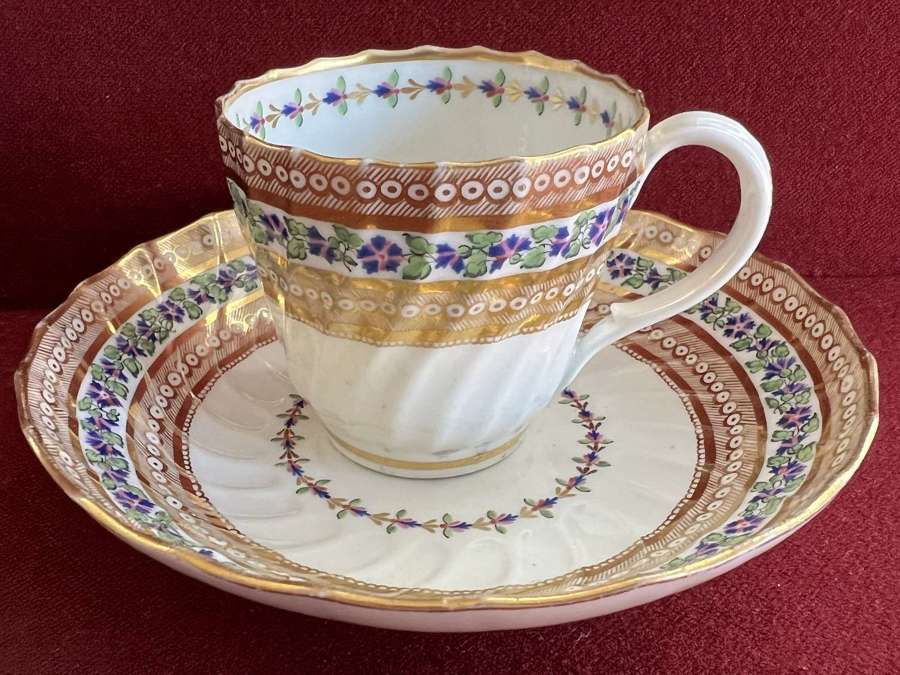 A Flight Worcester Porcelain Coffee Cup & Saucer c.1795
