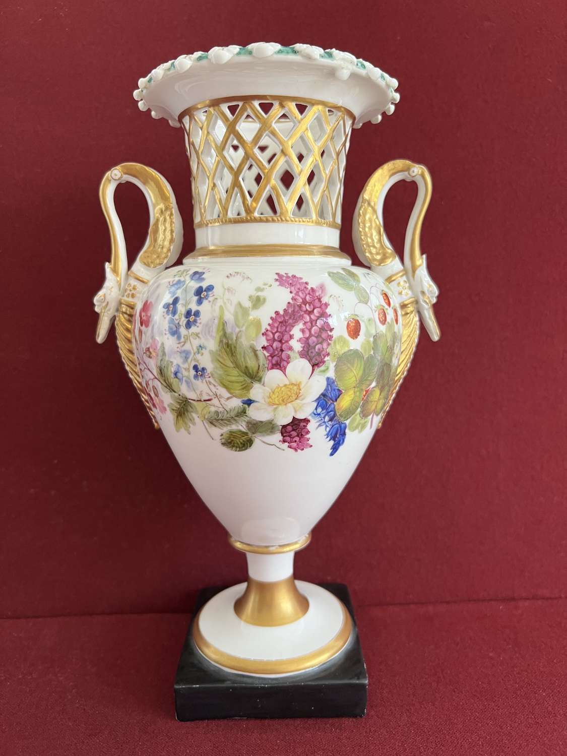 A British Porcelain Vase c.1815 in the manner of William Pollard