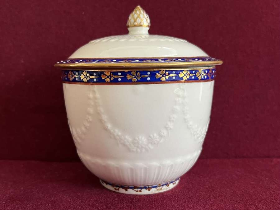 A Derby Porcelain Sucrier in pattern 14 c.1785