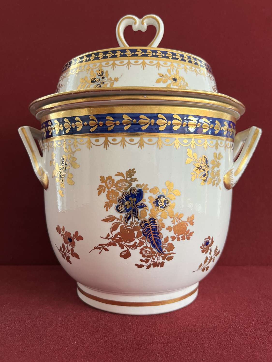 A Caughley Porcelain Ice Pail in 'Dresden Flower' Pattern c.1785-1795