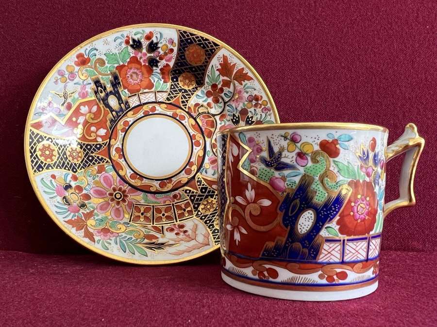 A Flight Barr and Barr Worcester Porcelain Coffee Cans & Saucer c.1815