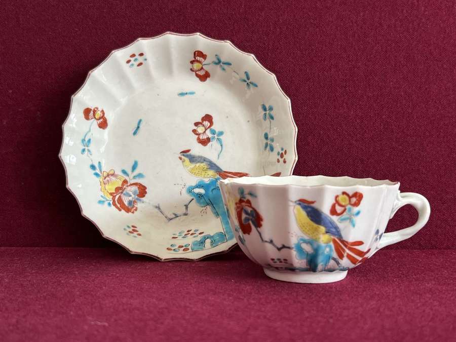A Worcester Porcelain 'Sir Joshua Reynolds' Pattern Cup & Saucer