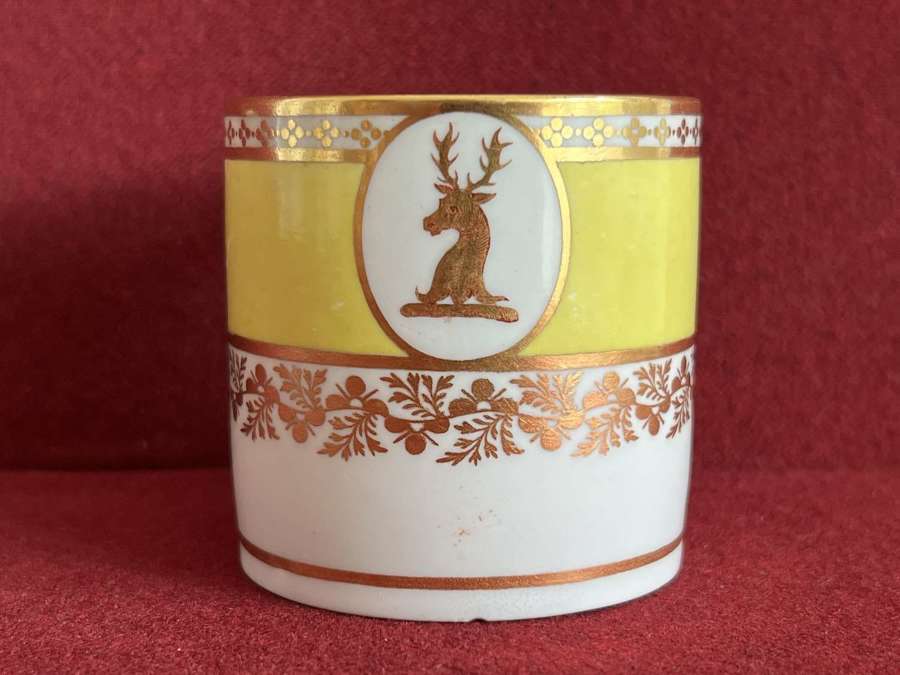 A Barr Worcester armorial porcelain coffee can c.1795