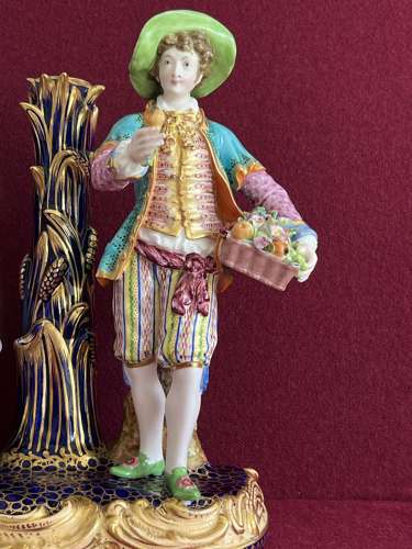 A Minton Porcelain Figural Candlestick c.1835-1840
