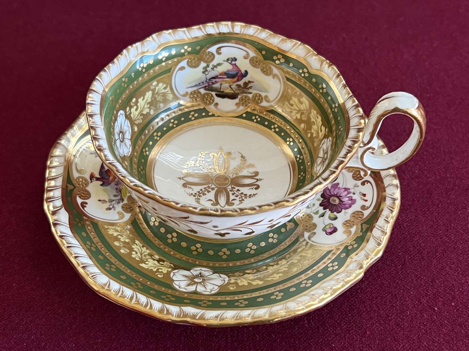 A H & R Daniel Porcelain Tea Cup & Saucer Second Gadroon Pattern 4069
