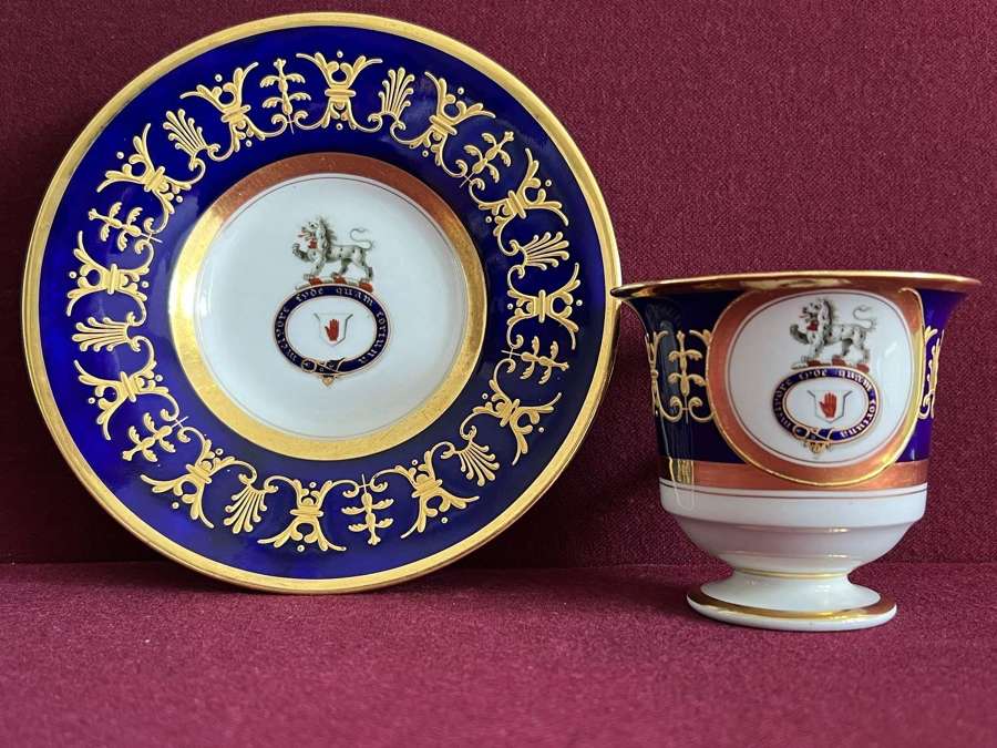 A Flight, Barr & Barr Worcester Porcelain Crested Coffee Cup & Saucer