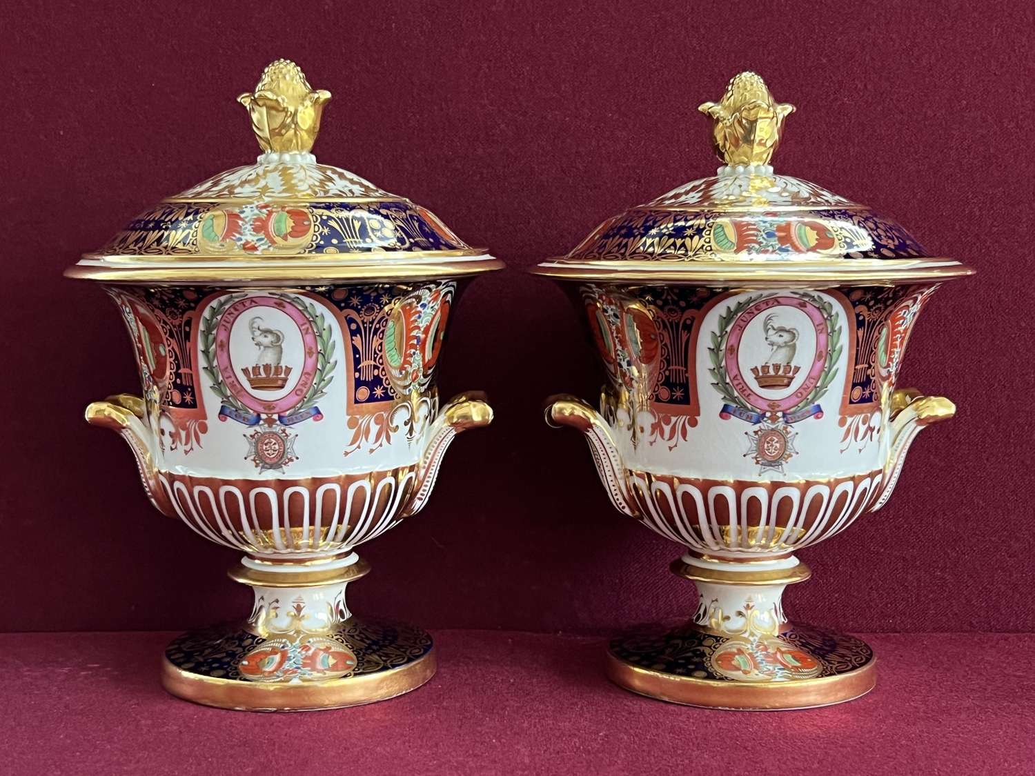 A pair of Chamberlain Worcester Sir James Yeo Service Tureens c.1815