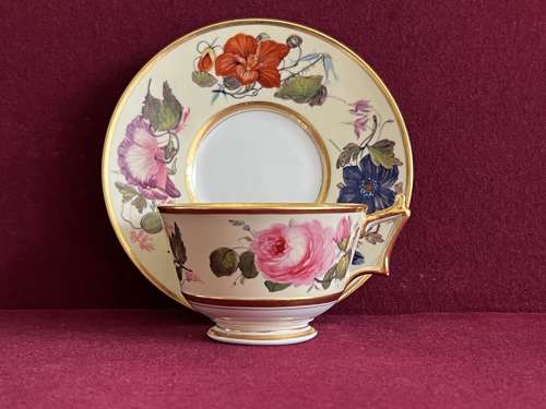A Flight, Barr and Barr Worcester porcelain trio c.1815