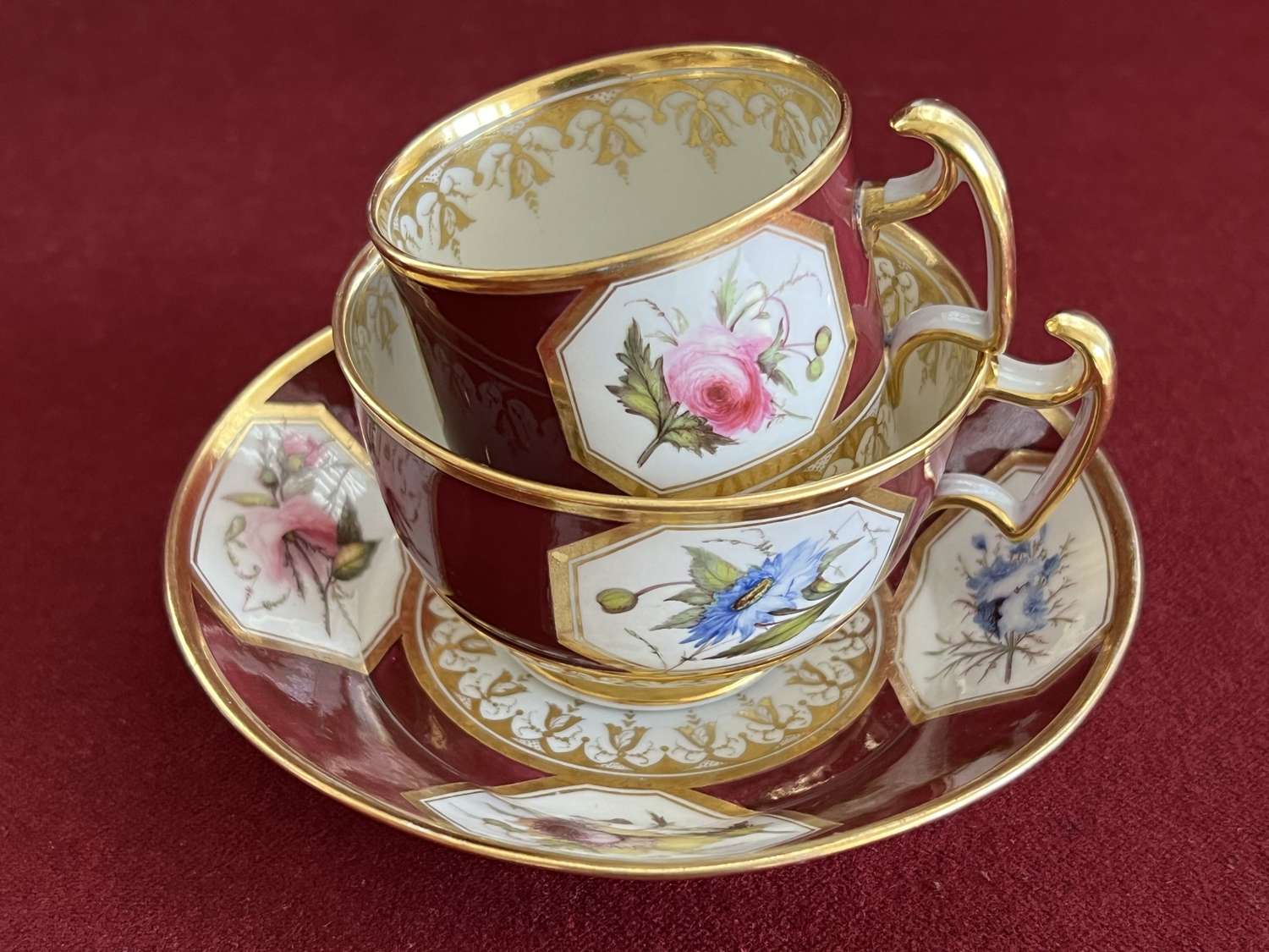 A Barr, Flight & Barr Worcester Porcelain Trio c.1810-1814