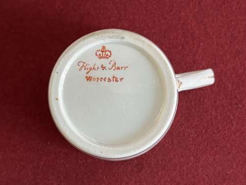 A Flight & Barr Worcester Porcelain Coffee Can & Saucer c.1800