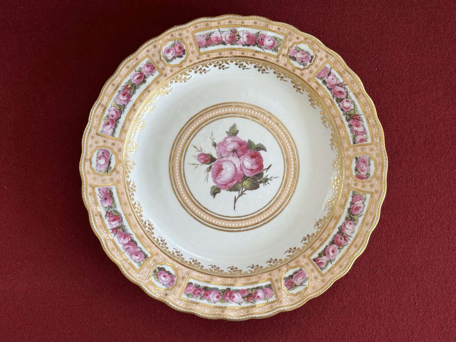 A Derby Porcelain Plate c.1790 decorated by Billingsley in pattern 129