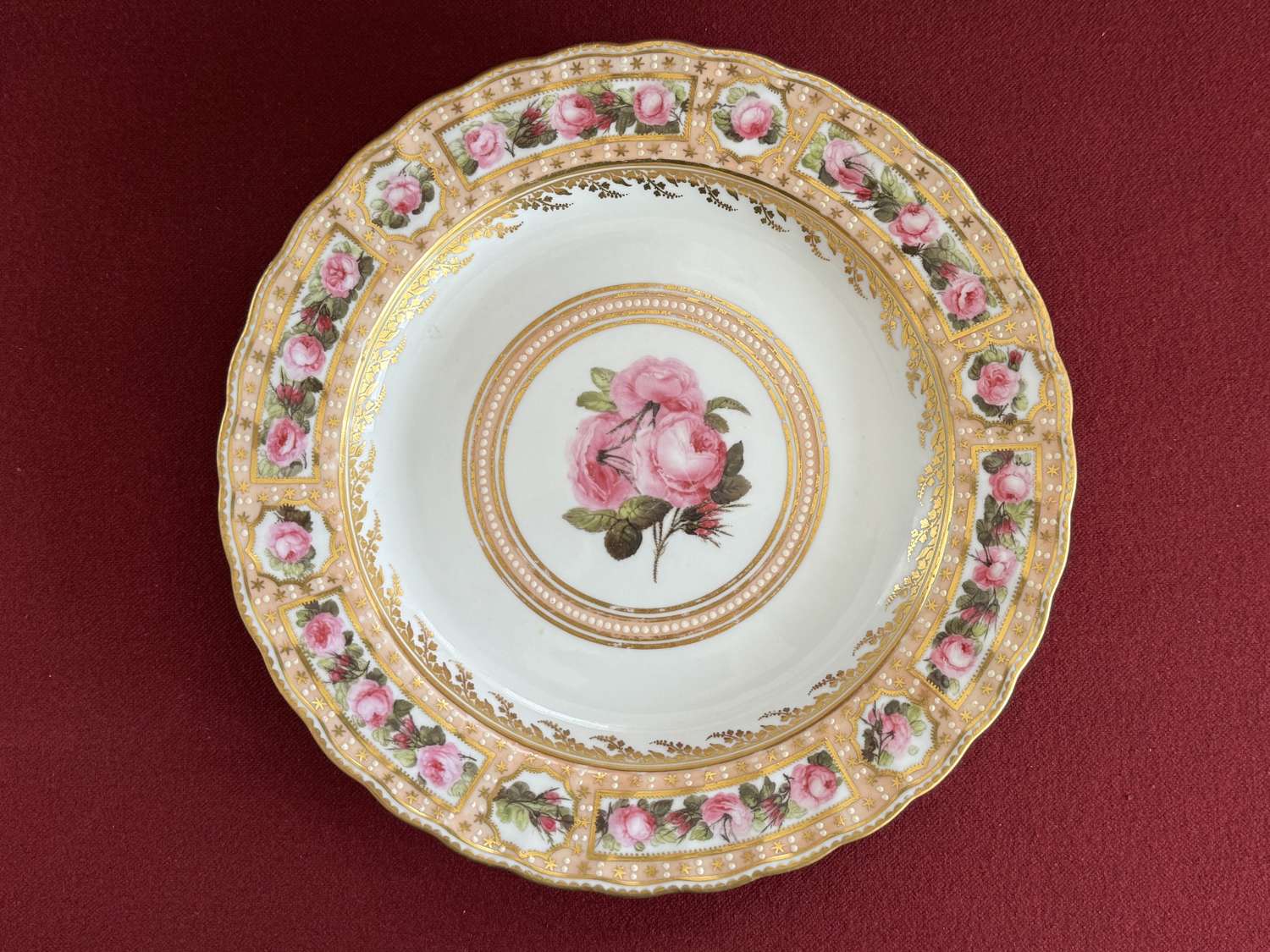 A Derby Porcelain Plate c.1790 decorated by Billingsley in pattern 129
