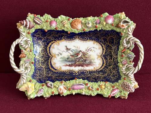 A Chamberlain Worcester Porcelain Shell encrusted basket c.1840