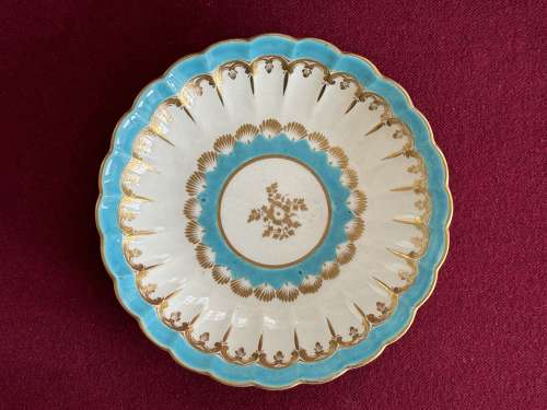 A First Period Worcester Fluted Coffee Cup & Saucer c.1780