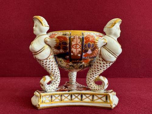 A rare Chamberlain Worcester 'Mermaid Tripod' Pastille Burner c.1812