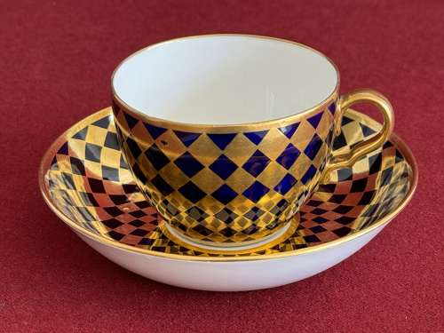 A rare Spode Porcelain Teacup & Saucer in pattern 775 c.1805