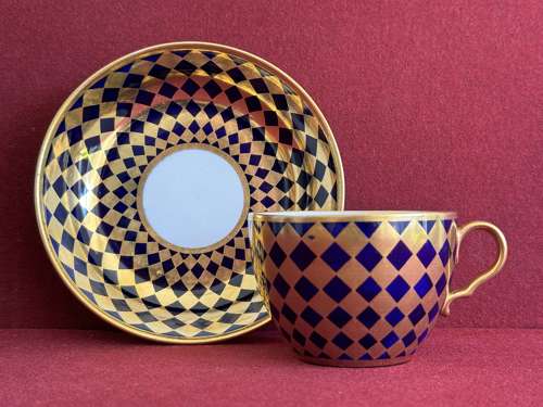 A rare Spode Porcelain Teacup & Saucer in pattern 775 c.1805