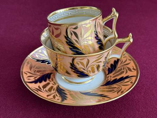 A Flight, Barr and Barr Worcester Porcelain Trio c.1815