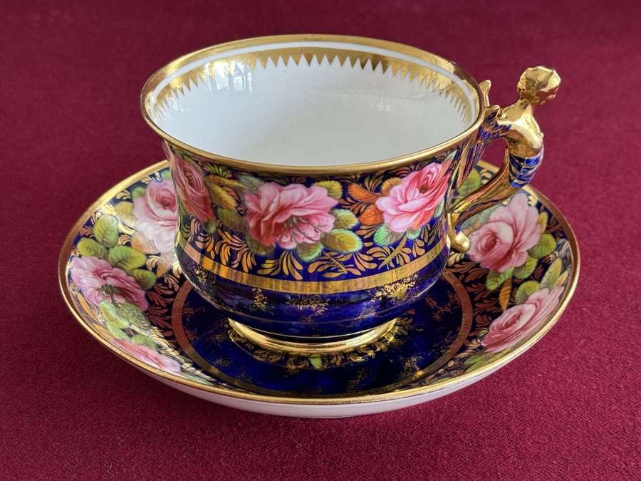 A Spode Porcelain Image Handle Tea Cup & Saucer in pattern 2573 c.1817