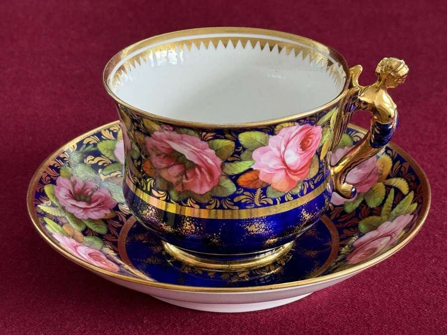 A Spode Porcelain Image Handle Tea Cup & Saucer in pattern 2573 c.1817
