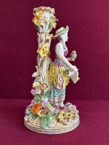A pair of Minton Porcelain Figure Candlesticks c.1835