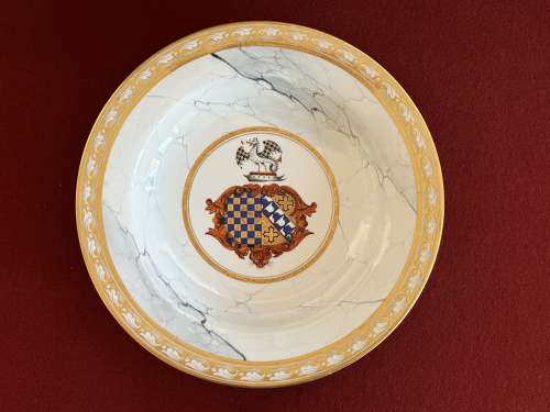 A Barr, Flight & Barr Worcester Armorial Porcelain Soup Plate c1808-13