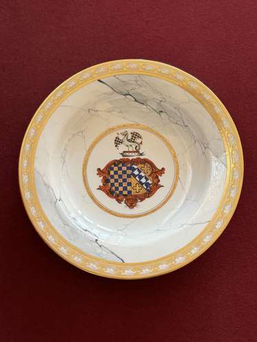 A Barr, Flight & Barr Worcester Armorial Porcelain Soup Plate c1808-13