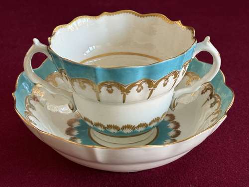 A First Period Worcester Porcelain Chocolate Cup & Stand c.1770