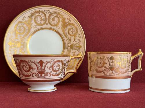 A Flight, Barr & Barr Worcester Porcelain Trio c.1815-1820