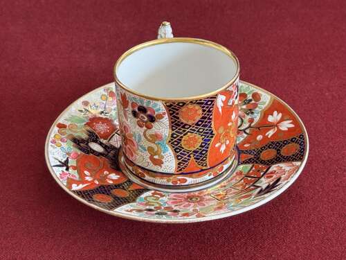 A Flight, Barr & Barr Worcester Porcelain Coffee Can & Saucer in Japan Pattern c.1815