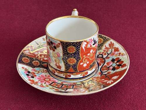 A Flight, Barr & Barr Worcester Porcelain Coffee Can & Saucer in Japan Pattern c.1815