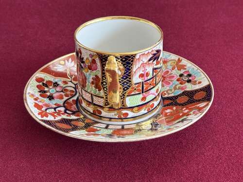 A Flight, Barr & Barr Worcester Porcelain Coffee Can & Saucer in Japan Pattern c.1815