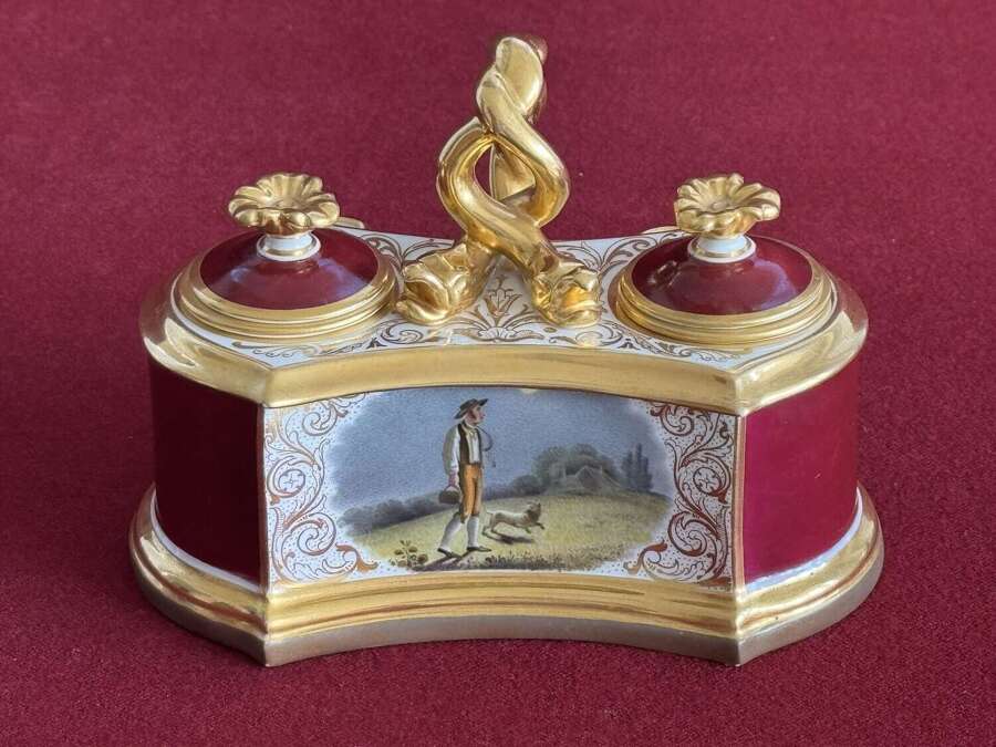 A Flight, Barr and Barr Worcester Porcelain Inkstand c.1815-20